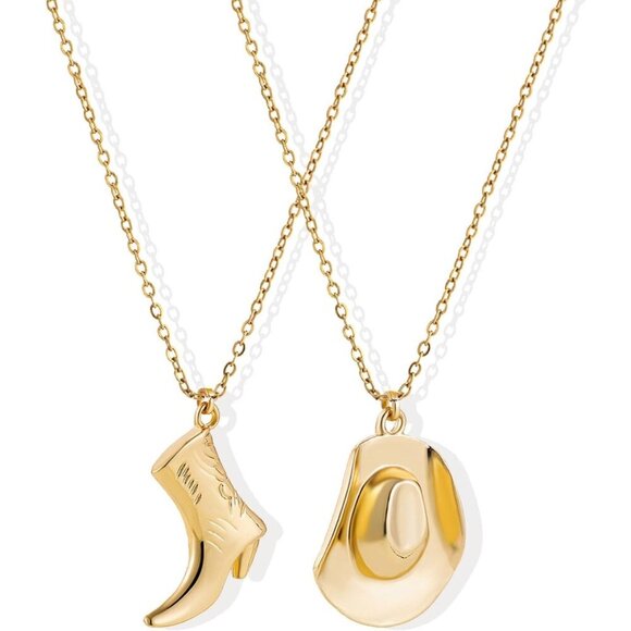 YANCHUN Necklace for Women Gold Charm Necklace Cowgirl Costume Country Concert - Picture 1 of 6